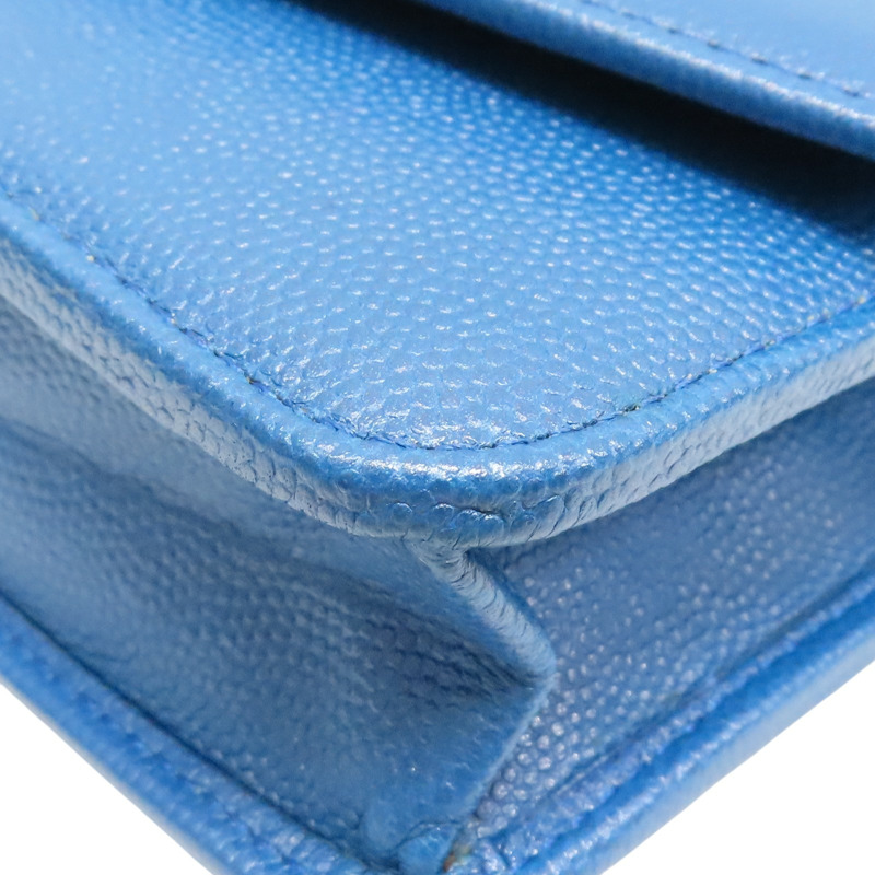 藍色 荔枝紋 牛皮 WOC 鍊帶 肩背包【CHANEL 香奈兒】-15