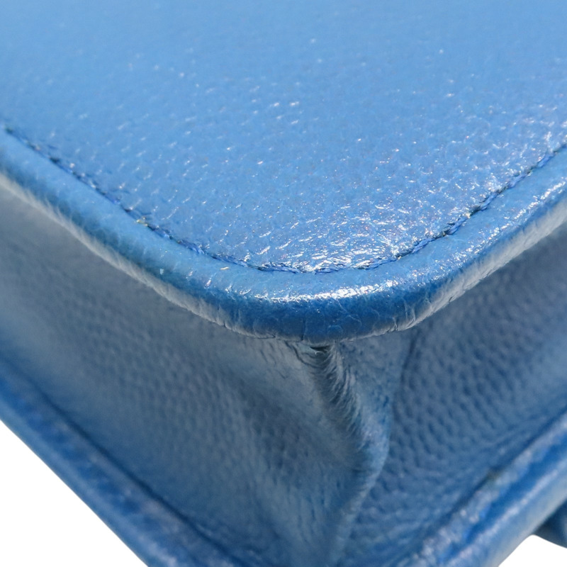 藍色 荔枝紋 牛皮 WOC 鍊帶 肩背包【CHANEL 香奈兒】-17