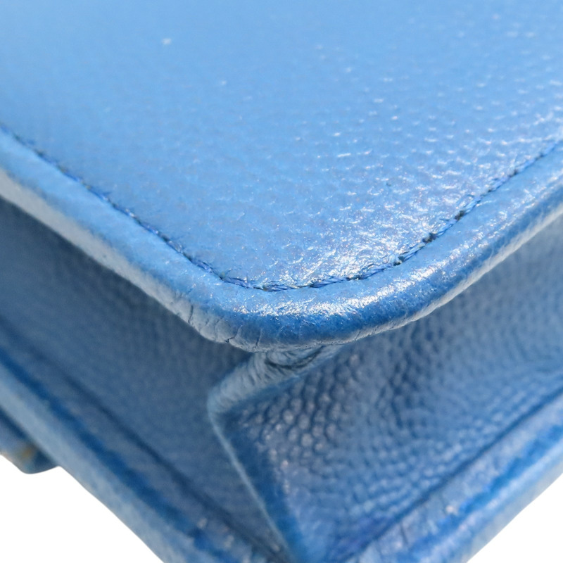 藍色 荔枝紋 牛皮 WOC 鍊帶 肩背包【CHANEL 香奈兒】-18