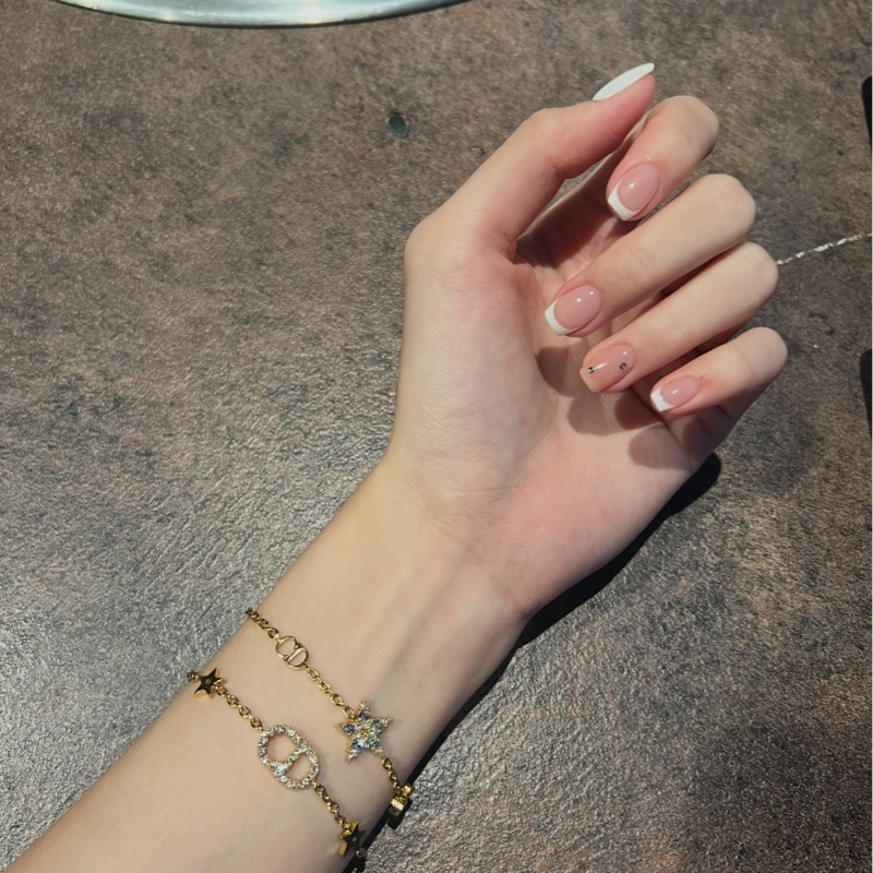 Dior手鍊 Dior雙鏈條手鏈 Dior水鑽CD字母星星手鏈 Dior手鏈星星雙手鏈 專櫃三萬多-1