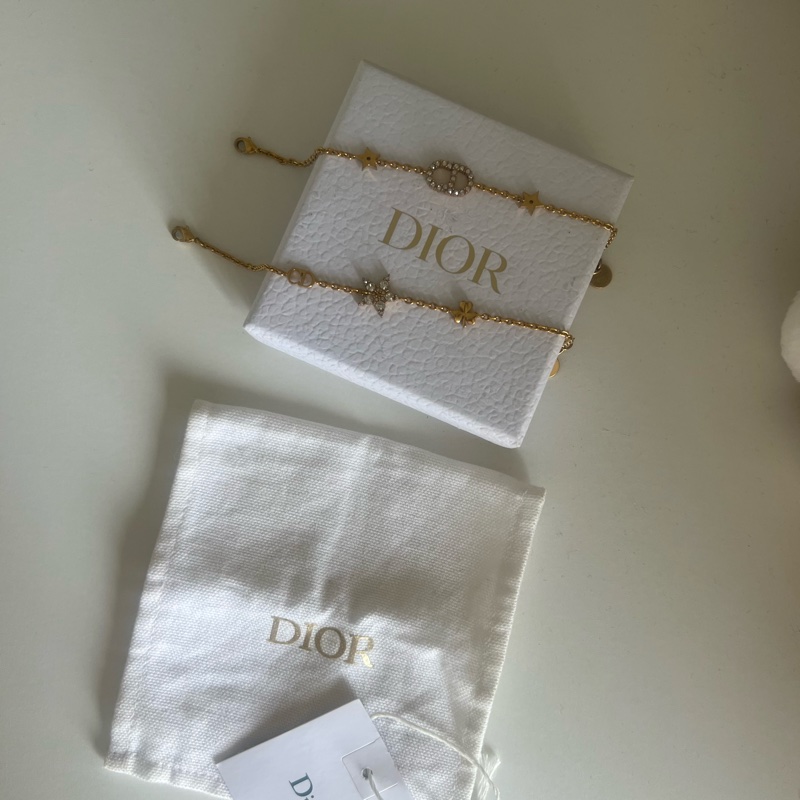 Dior手鍊 Dior雙鏈條手鏈 Dior水鑽CD字母星星手鏈 Dior手鏈星星雙手鏈 專櫃三萬多-4