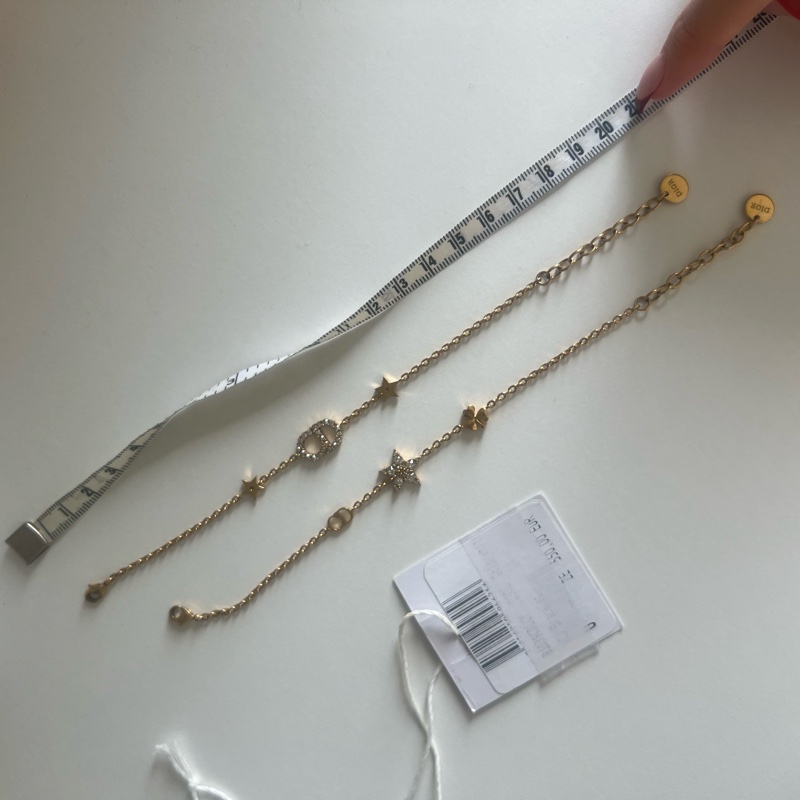 Dior手鍊 Dior雙鏈條手鏈 Dior水鑽CD字母星星手鏈 Dior手鏈星星雙手鏈 專櫃三萬多-9