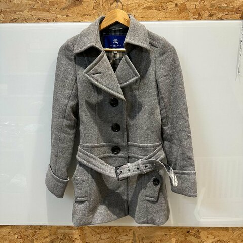 【美收精品】BURBERRY灰色絨布大衣 4-790