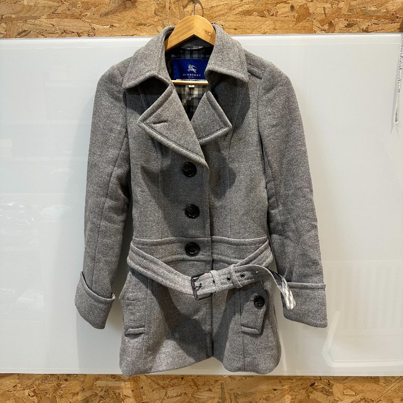 【美收精品】BURBERRY灰色絨布大衣 4-790-0