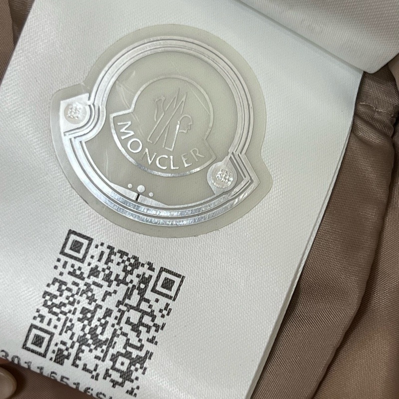 Moncler連帽羽絨外套 內拼裸粉色-8