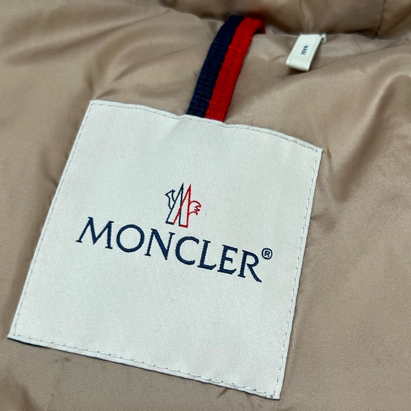 Moncler連帽羽絨外套 內拼裸粉色-9
