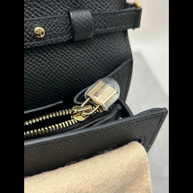 愛馬仕Hermes Kellytogo 閒置新黑金 B刻帶票-9