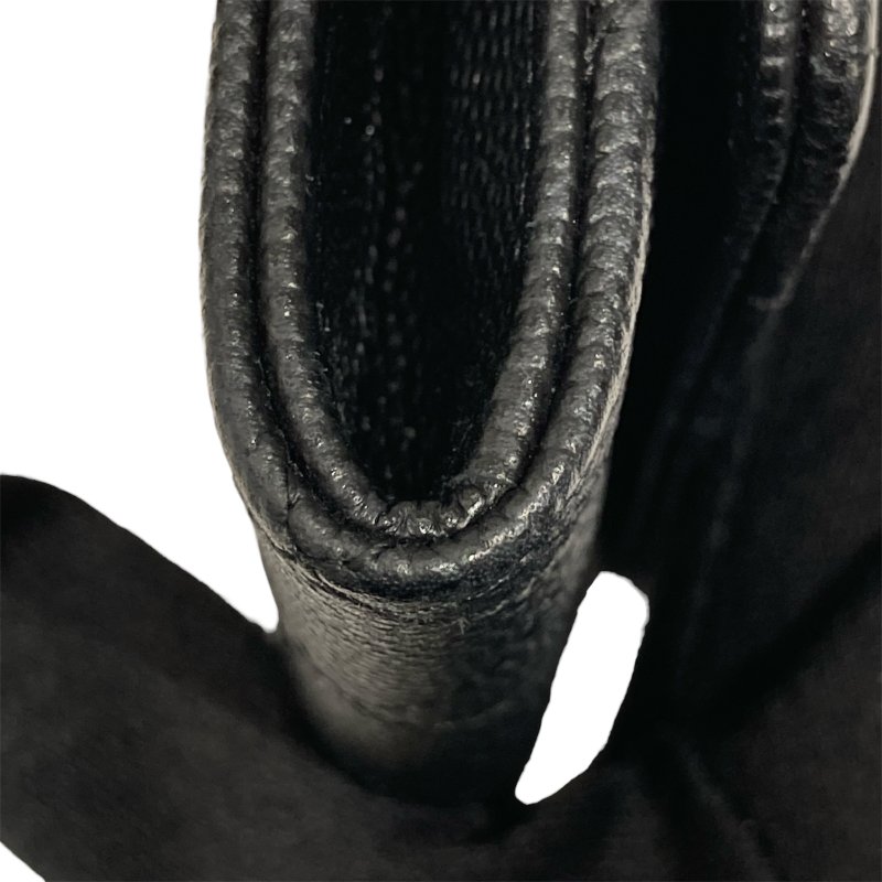 CHANEL 香奈兒 翻蓋卡片錢包 荔枝牛皮 黑色 金釦-6