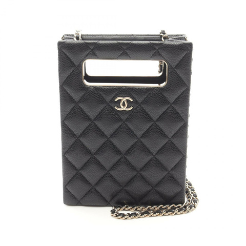 香奈兒 (CHANEL) 絎縫晚餐單背包 AS3314 黑色皮革 二手 斜背包 金色五金 CC