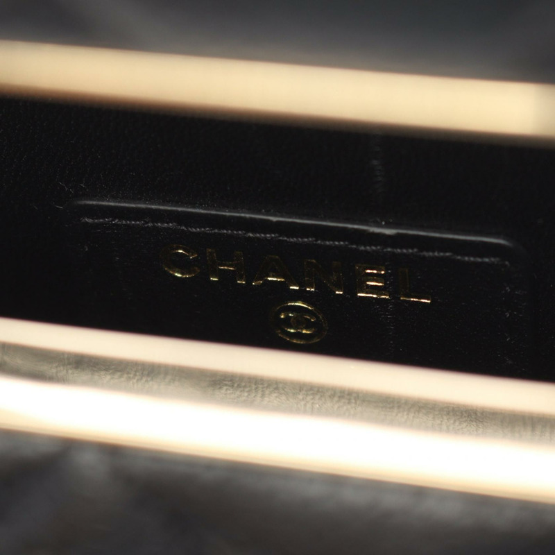 香奈兒 (CHANEL) 絎縫晚餐單背包 AS3314 黑色皮革 二手 斜背包 金色五金 CC-3