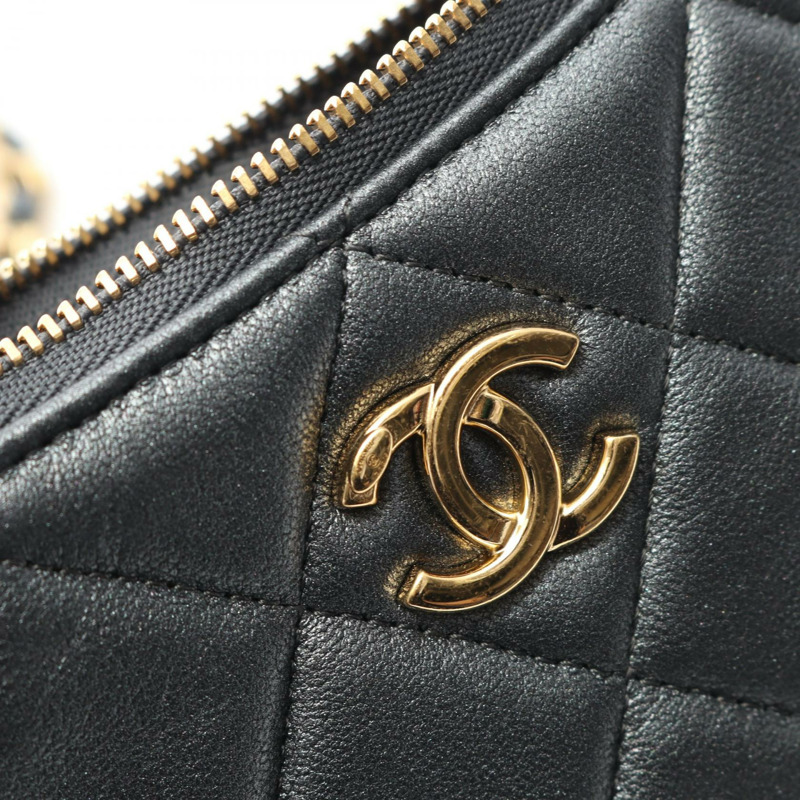 香奈兒 (CHANEL) 絎縫 COCO 標誌鏈單背包 AP3847 皮革灰色二手女士金色五金-5