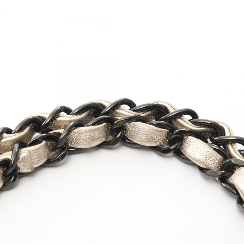 香奈兒 (CHANEL) Matelasse W 翻蓋鏈條肩背包,羊皮材質,金色,二手,女士 CC-6