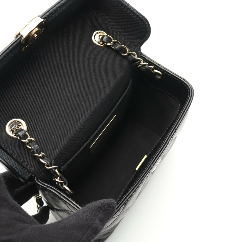 香奈兒 (CHANEL) Matelasse 小號 Box 單肩包 AS2877 羊皮 黑色 二手 女士 金色五金-2