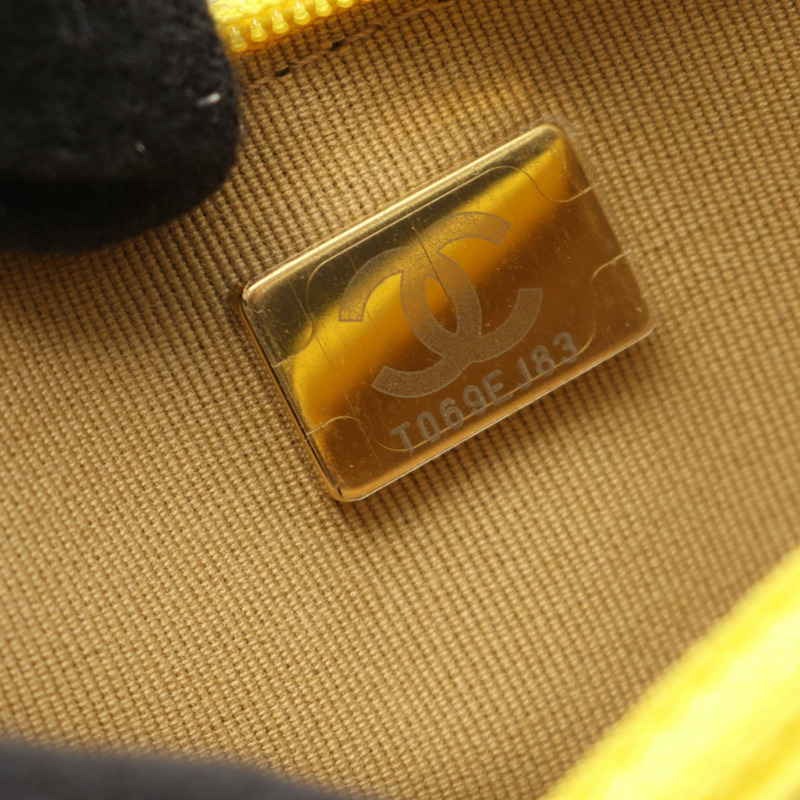 香奈兒 (CHANEL) 絎縫鏈條單背包錢包 AP1450 羊皮 黃色 二手 金色五金-4