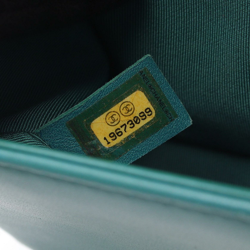 香奈兒 Boy Chanel 小號鏈條單背包 A67085 羊皮 綠色 二手 女士-4