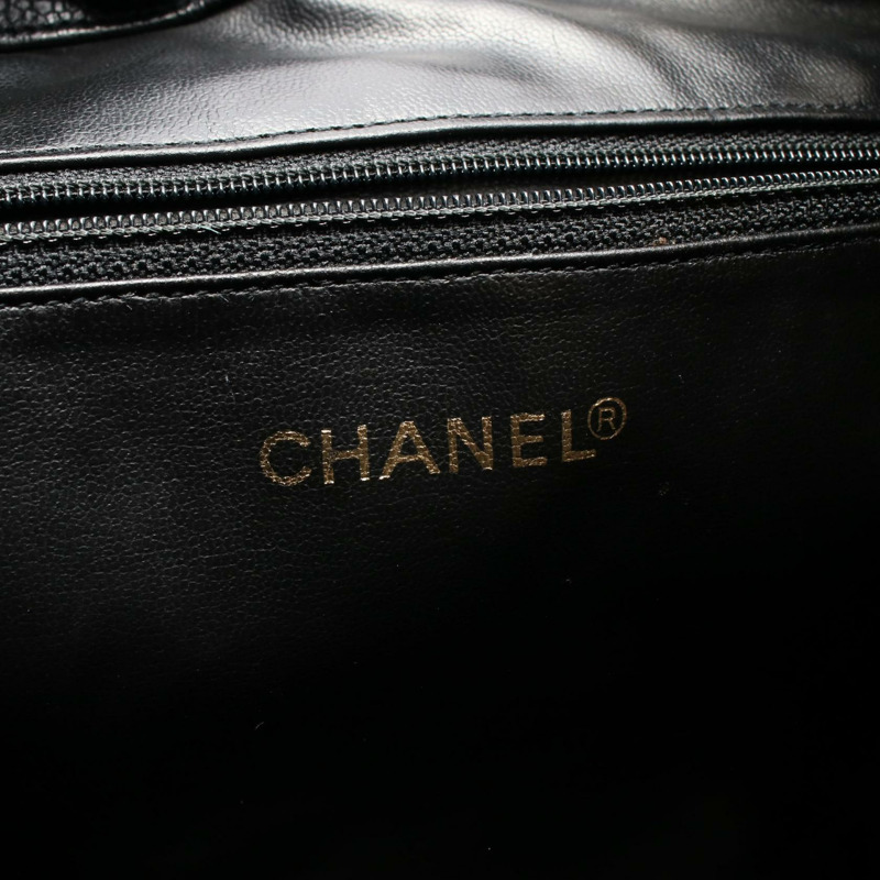 香奈兒 (CHANEL) Matelasse 鏈條雙肩包,小牛皮材質,黑色,二手,女士,金色五金,COCO CC-3
