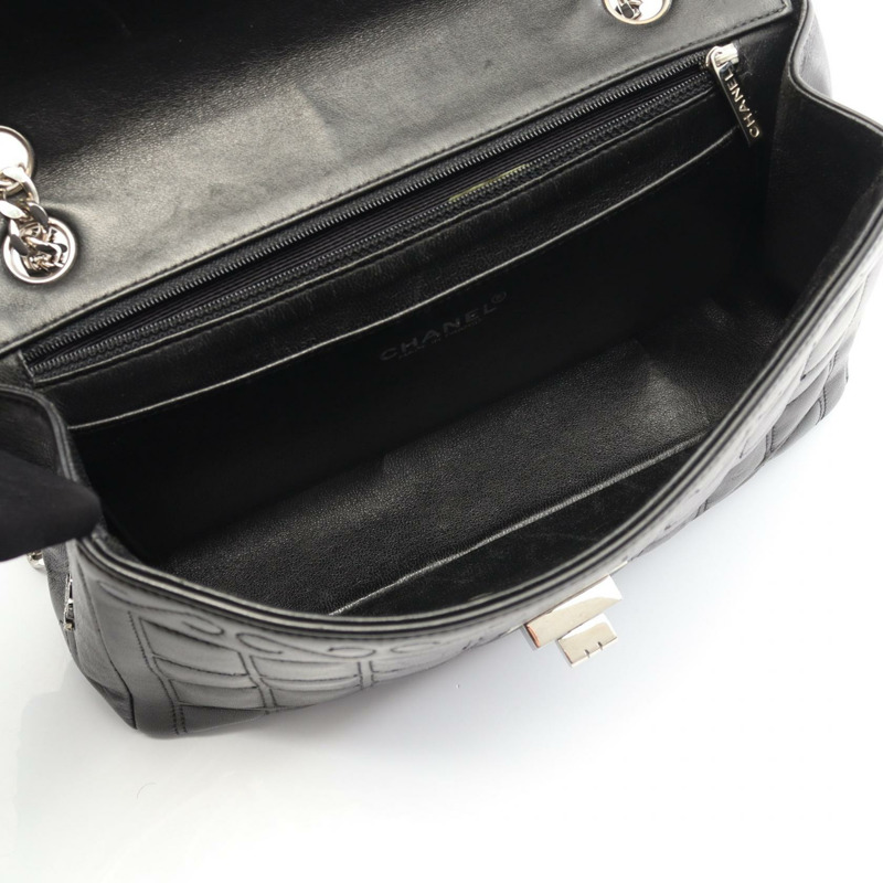 香奈兒 2.55 巧克力棒鏈條單肩包,羊皮材質,黑色,銀色五金,二手女款-2