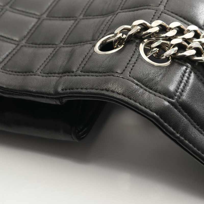 香奈兒 2.55 巧克力棒鏈條單肩包,羊皮材質,黑色,銀色五金,二手女款-9