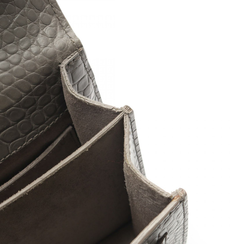 SAINT LAURENT PARIS Sunset 斜背單肩包 442906 皮革 灰色 二手 女士-4