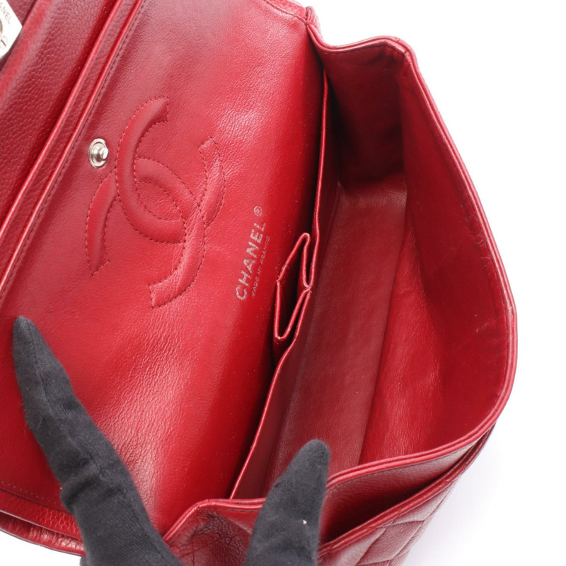 香奈兒 (CHANEL) 絎縫雙蓋鏈條肩背包 A01112 紅色皮革 SHW 二手-2