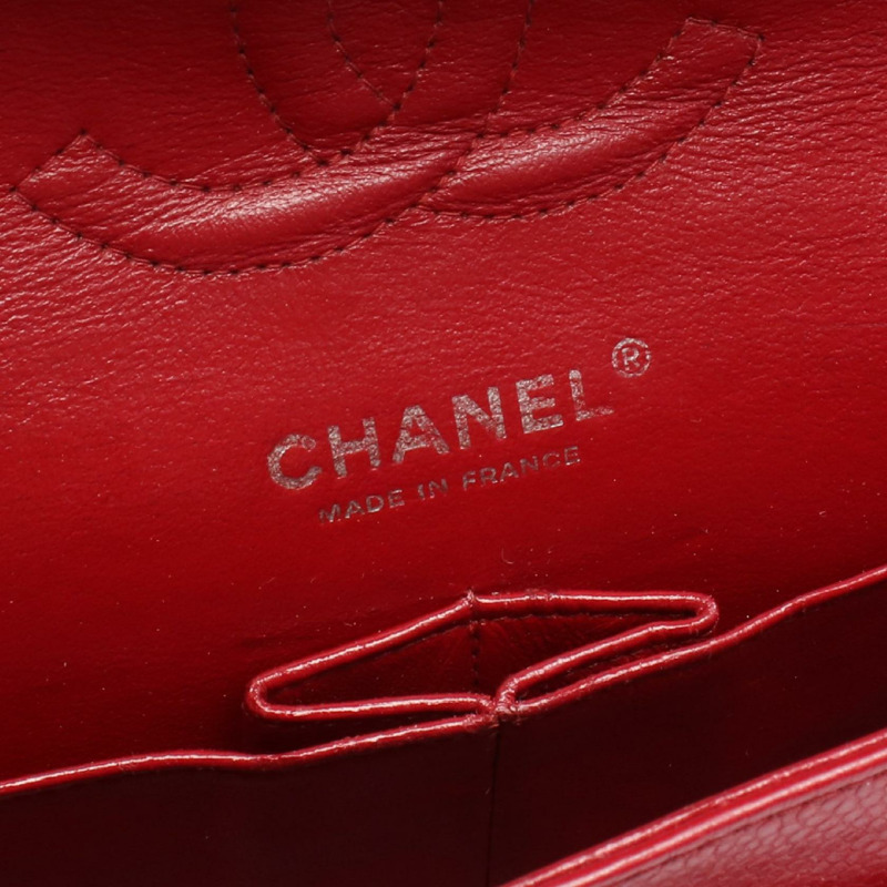 香奈兒 (CHANEL) 絎縫雙蓋鏈條肩背包 A01112 紅色皮革 SHW 二手-3