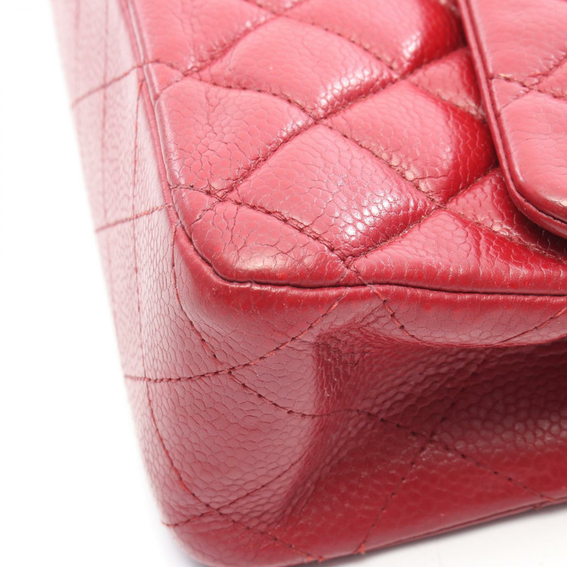 香奈兒 (CHANEL) 絎縫雙蓋鏈條肩背包 A01112 紅色皮革 SHW 二手-8