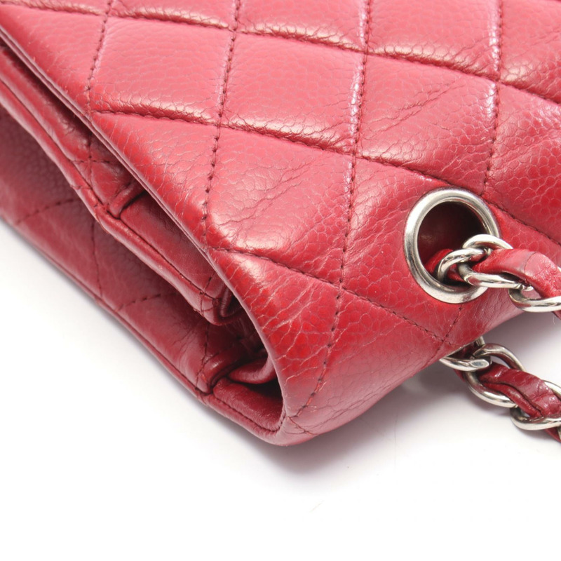 香奈兒 (CHANEL) 絎縫雙蓋鏈條肩背包 A01112 紅色皮革 SHW 二手-9