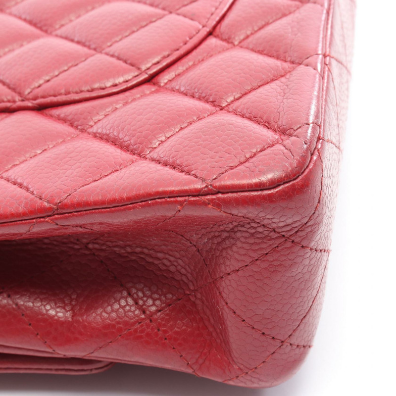 香奈兒 (CHANEL) 絎縫雙蓋鏈條肩背包 A01112 紅色皮革 SHW 二手-11