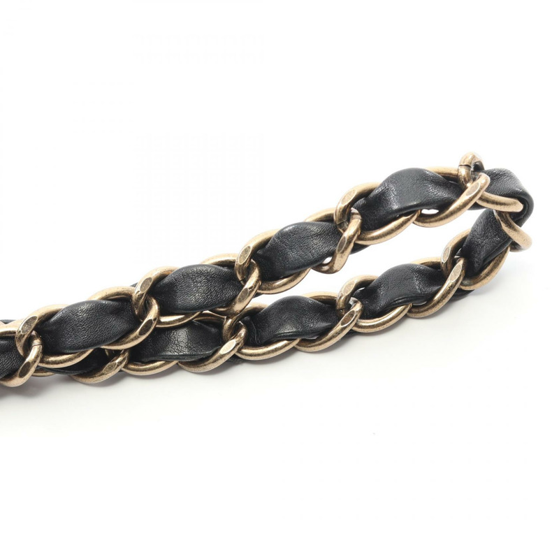 香奈兒 (CHANEL) 狂野縫線鏈條肩背包,黑色皮革,二手女款-10