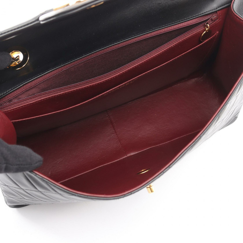 香奈兒 Jumbo Matelasse 34 鏈條肩背包 A01094 羊皮黑 二手 GHW CC-2