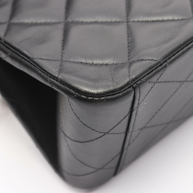 香奈兒 Jumbo Matelasse 34 鏈條肩背包 A01094 羊皮黑 二手 GHW CC-12