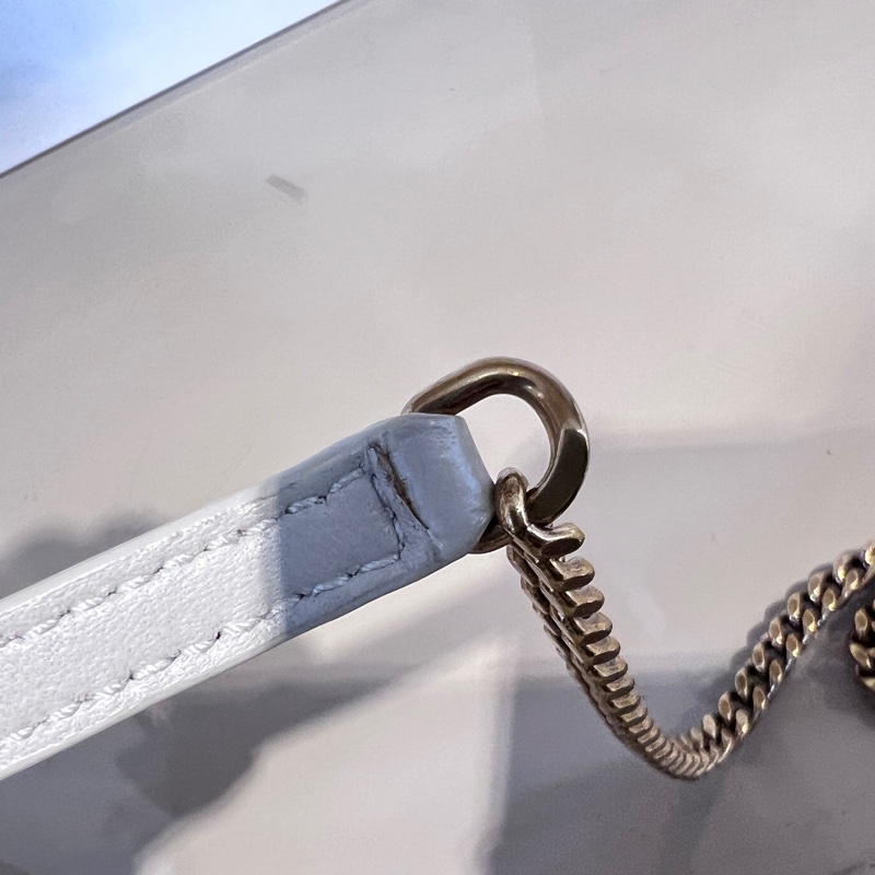 YSL 米白羊皮MiniNolita霧金釦下蓋肩斜背包-21