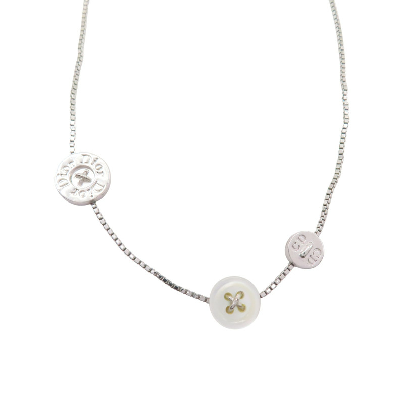 銀色鍍金 DIOR button charm 鈕扣 項鍊【Dior 迪奧 】-0