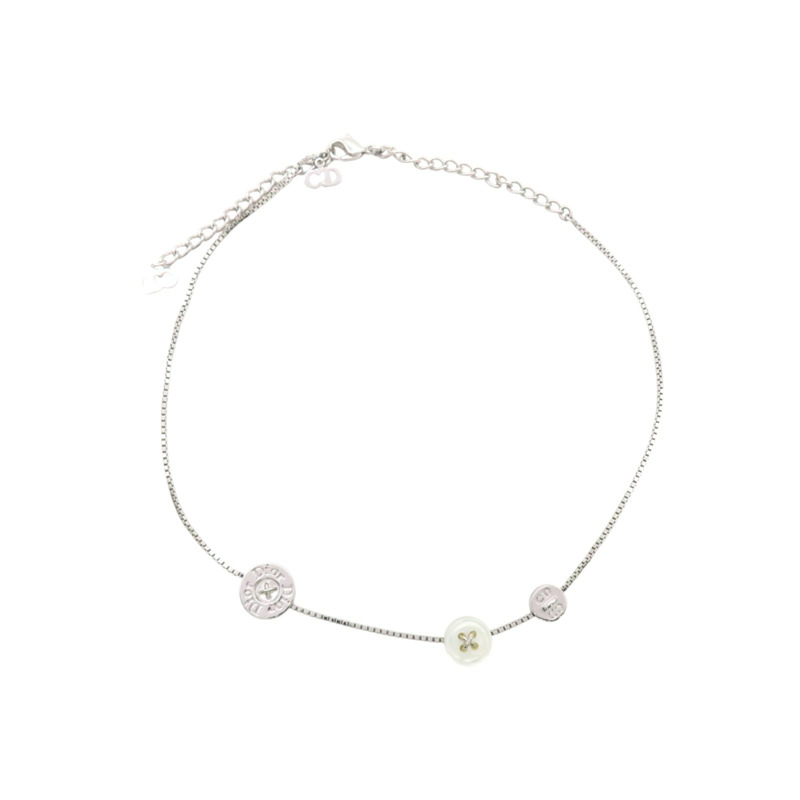 銀色鍍金 DIOR button charm 鈕扣 項鍊【Dior 迪奧 】-1