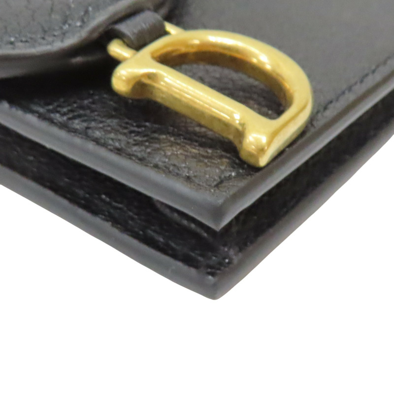 黑色 牛皮 扣式 Saddle Card Holder 短夾 卡夾 名片夾【Dior 迪奧】 S5611CCEH-8