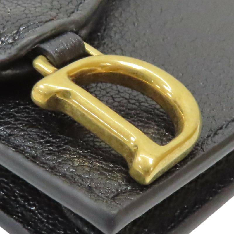 黑色 牛皮 扣式 Saddle Card Holder 短夾 卡夾 名片夾【Dior 迪奧】 S5611CCEH-12