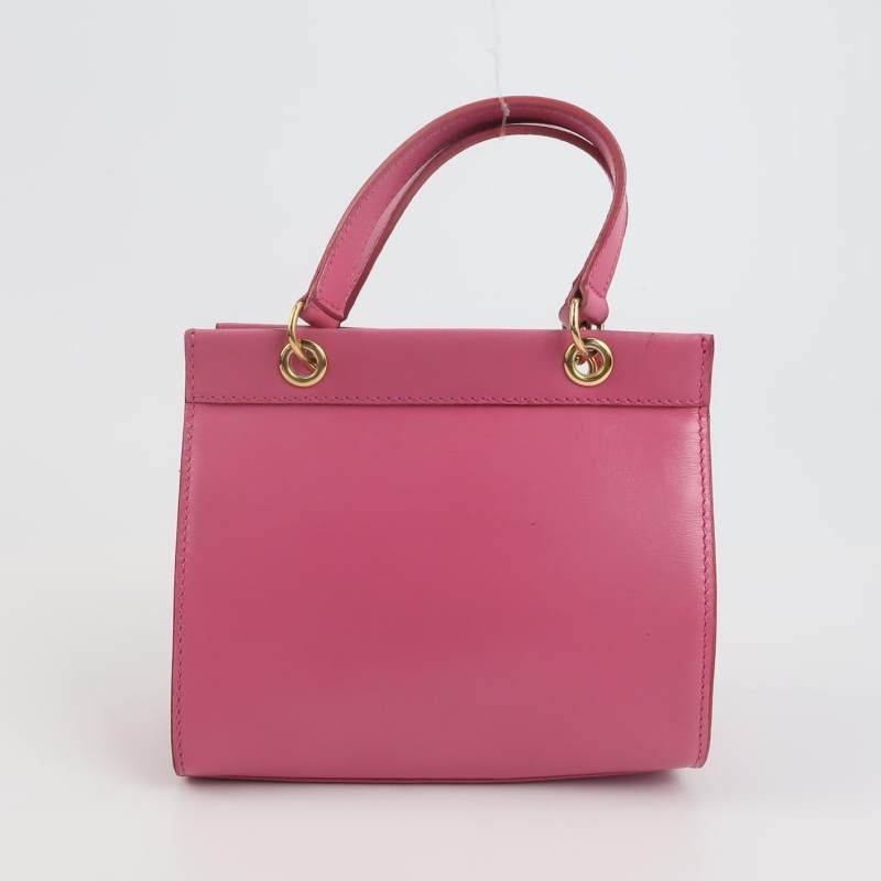 Celine牛皮純色字母Logo吊飾拉鏈斜挎包-4