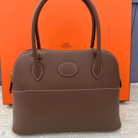 Hermes Bolide27大象灰金釦