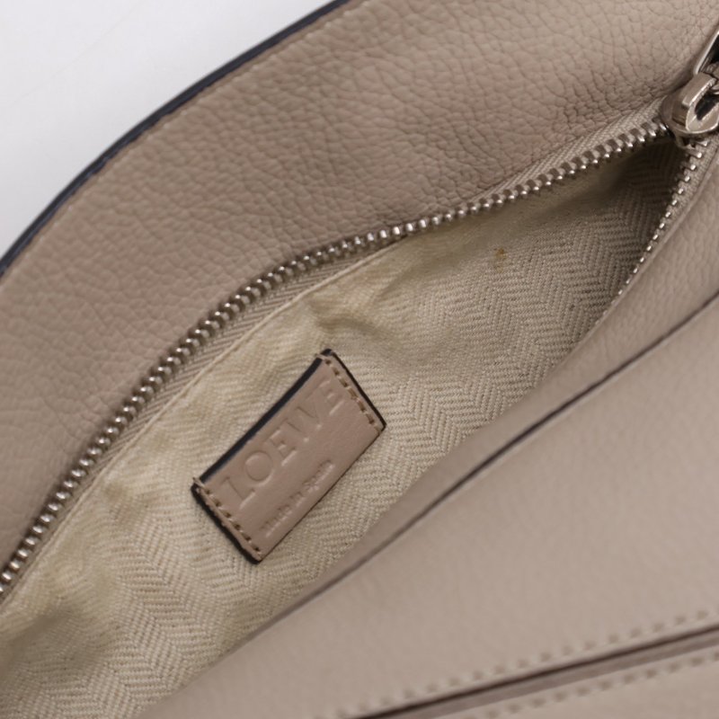 LOEWE Puzzle小牛皮手袋 - 小號米色-4