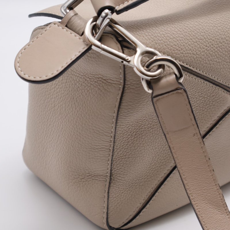 LOEWE Puzzle小牛皮手袋 - 小號米色-7