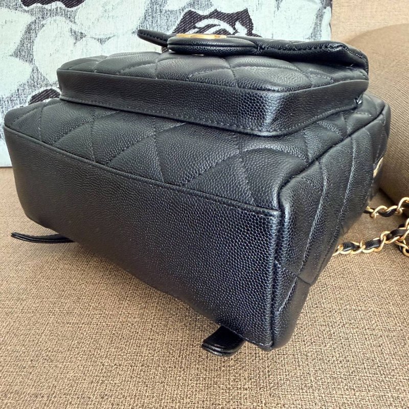 *SHIHNA名牌精品* Chanel 25K 黑金荔枝皮雙肩背包-2