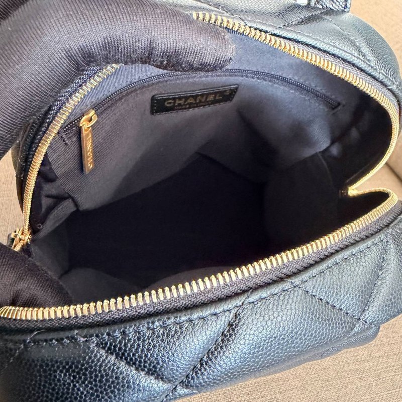 *SHIHNA名牌精品* Chanel 25K 黑金荔枝皮雙肩背包-3