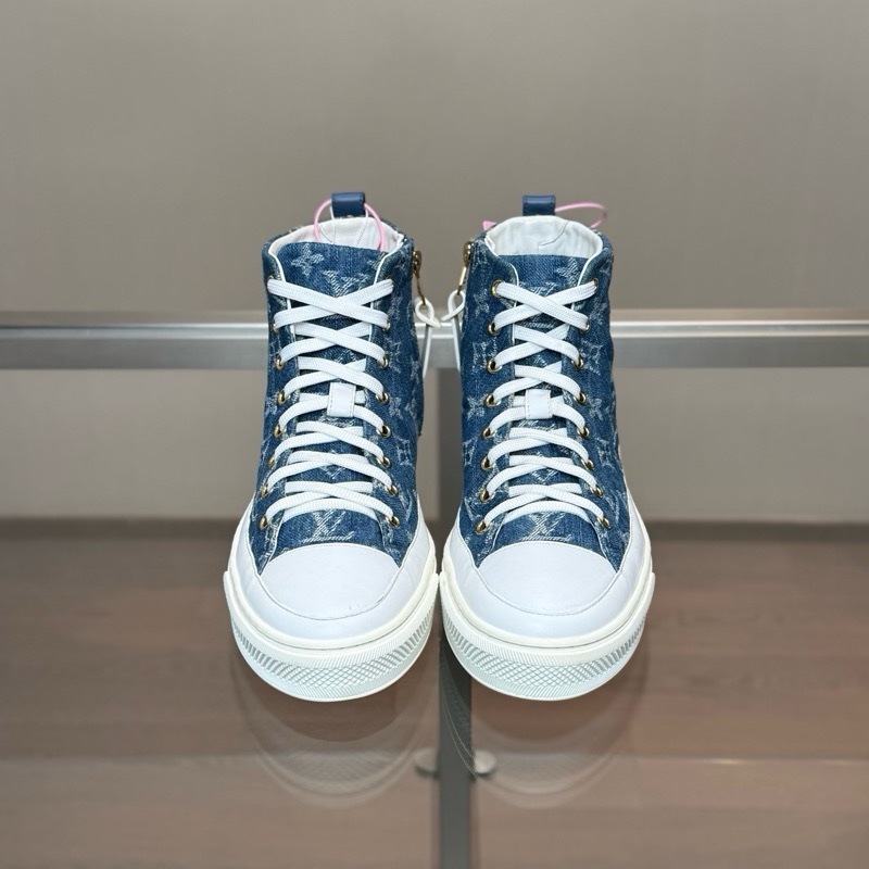 LOUIS VUITTON/路易威登 LV Stellar 牛仔藍 滿印老花高幫板鞋 尺碼/37-0