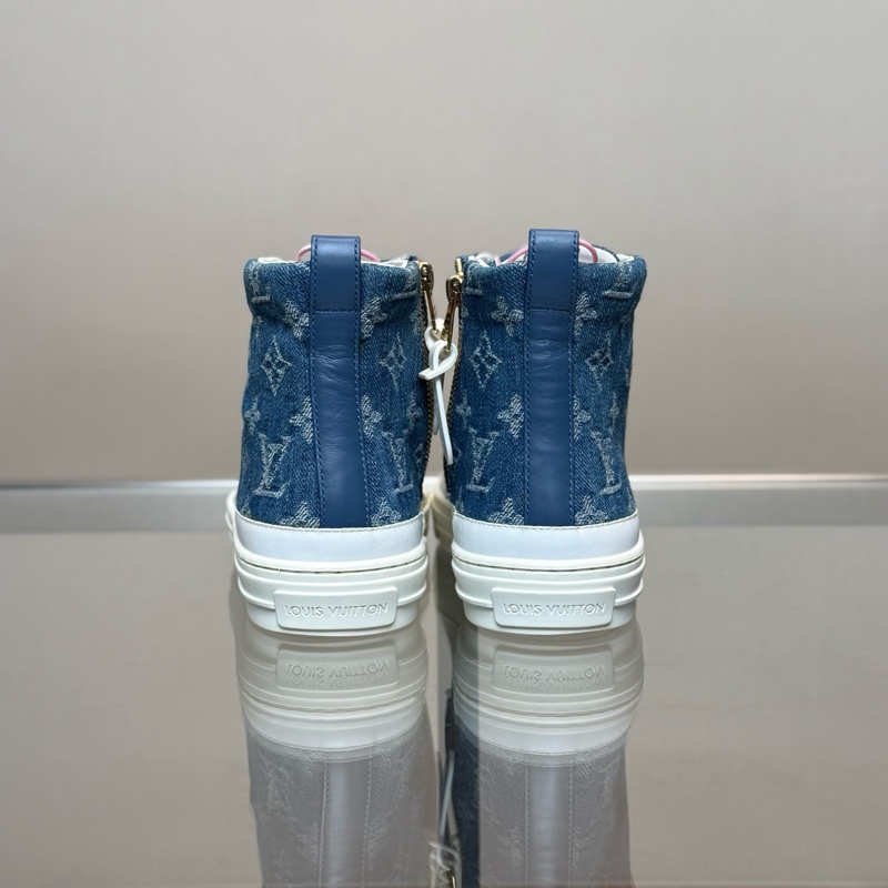 LOUIS VUITTON/路易威登 LV Stellar 牛仔藍 滿印老花高幫板鞋 尺碼/37-6