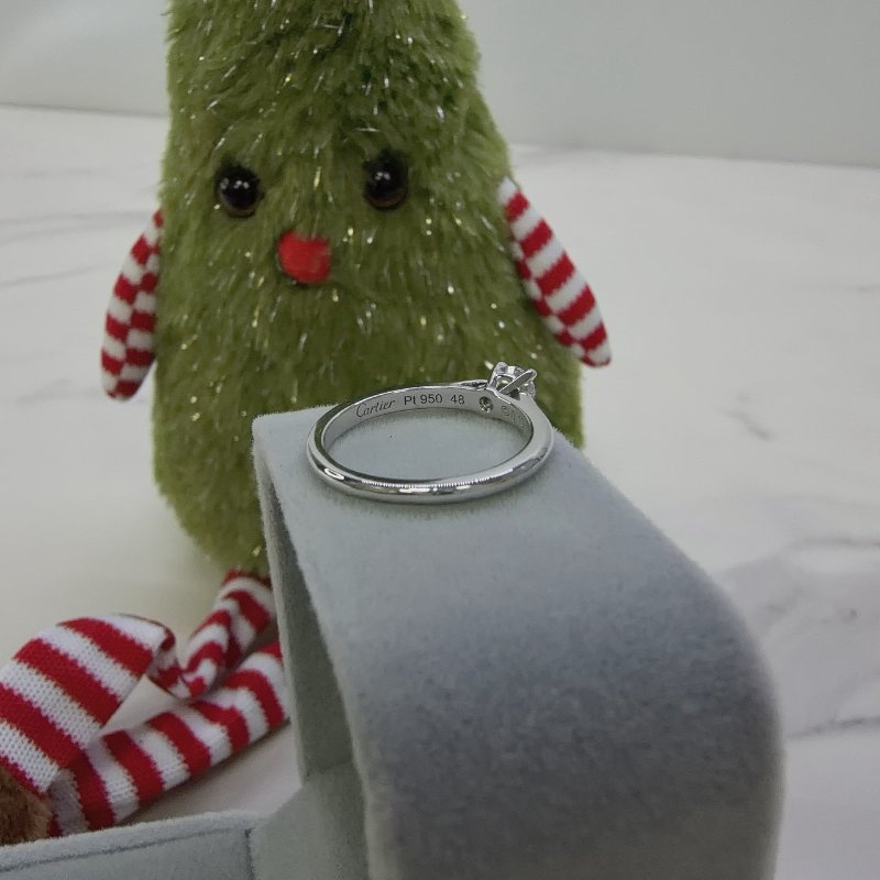 CARTIER 19分PT鑽戒-4