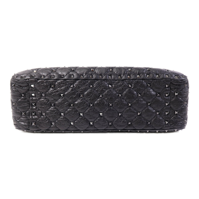 Valentino 牛皮皮革Garavani Large Rock Stud鏈帶手挽肩背兩用袋-3