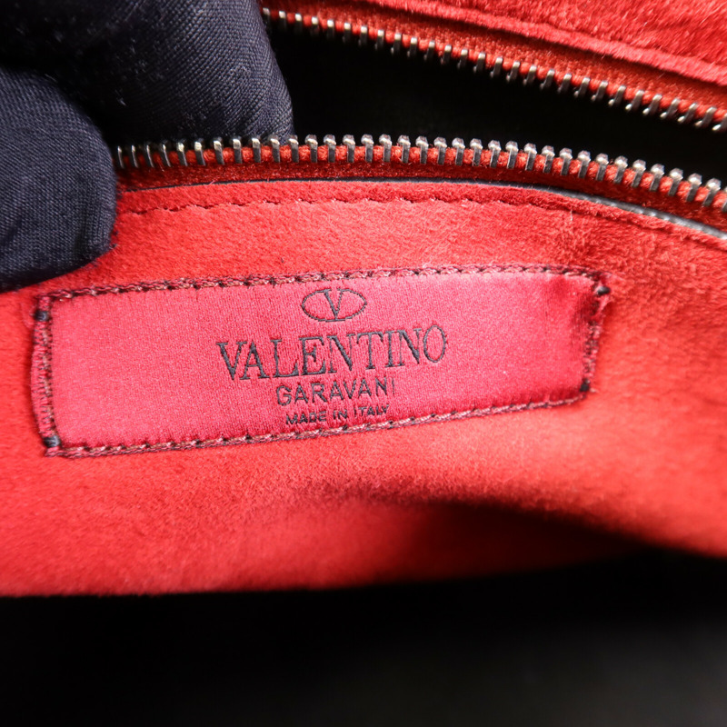 Valentino 牛皮皮革Garavani Large Rock Stud鏈帶手挽肩背兩用袋-5