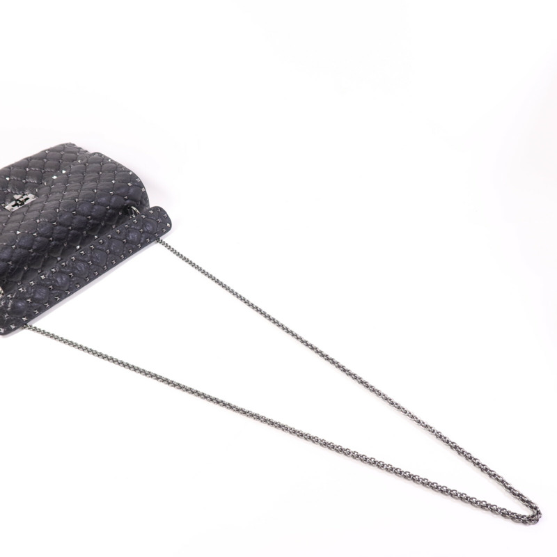 Valentino 牛皮皮革Garavani Large Rock Stud鏈帶手挽肩背兩用袋-8