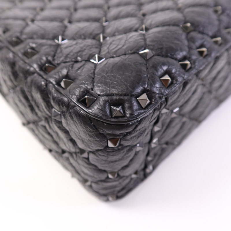 Valentino 牛皮皮革Garavani Large Rock Stud鏈帶手挽肩背兩用袋-13