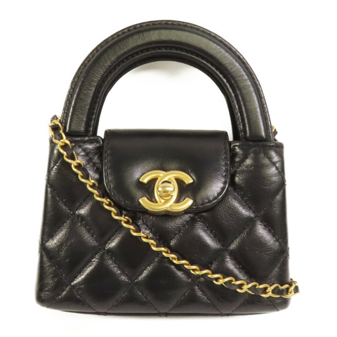 CHANEL 牛皮皮革Kelly Nano金扣手挽肩背兩用袋